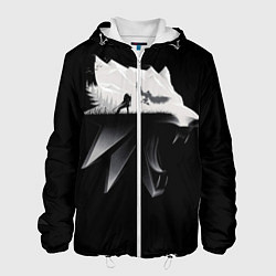 Куртка с капюшоном мужская Волк Ведьмака, цвет: 3D-белый