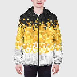 Куртка с капюшоном мужская Имперский флаг пикселами, цвет: 3D-черный — фото 2