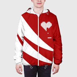 Куртка с капюшоном мужская Игра в сердца, цвет: 3D-белый — фото 2