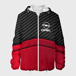 Куртка с капюшоном мужская Opel: Red Carbon, цвет: 3D-белый