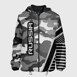 Куртка с капюшоном мужская Russia: Grey Camo, цвет: 3D-черный