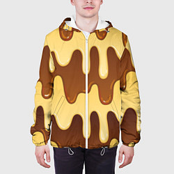 Куртка с капюшоном мужская Тающий шоколад, цвет: 3D-белый — фото 2