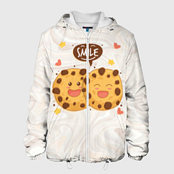 Куртка с капюшоном мужская Smile Cookies, цвет: 3D-белый