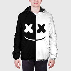 Куртка с капюшоном мужская Marshmello: Black & White, цвет: 3D-черный — фото 2