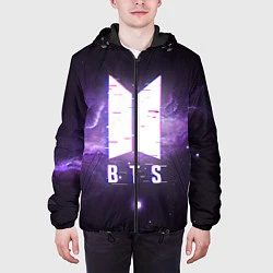 Куртка с капюшоном мужская BTS: Violet Space, цвет: 3D-черный — фото 2