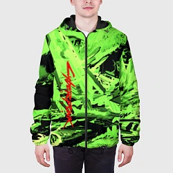 Куртка с капюшоном мужская Cyberpunk 2077: Green Breaks, цвет: 3D-черный — фото 2