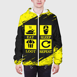 Куртка с капюшоном мужская PUBG: Eat, Sleep, Loot, Repeat, цвет: 3D-белый — фото 2