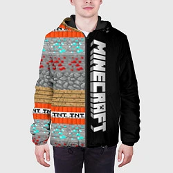 Куртка с капюшоном мужская Minecraft Blocks, цвет: 3D-черный — фото 2