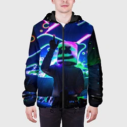 Куртка с капюшоном мужская Marshmello: Neon DJ, цвет: 3D-черный — фото 2