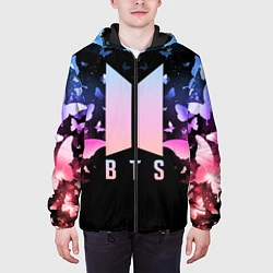 Куртка с капюшоном мужская BTS: Black Butterflies, цвет: 3D-черный — фото 2