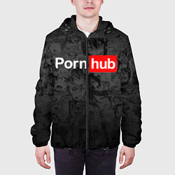 Куртка с капюшоном мужская PORNHUB AHEGAO, цвет: 3D-черный — фото 2