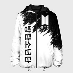 Куртка с капюшоном мужская BTS: White & Black, цвет: 3D-черный