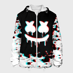 Куртка с капюшоном мужская MARSHMELLO GLITCH, цвет: 3D-белый