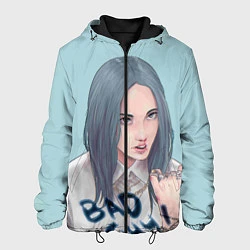 Куртка с капюшоном мужская Billie Eilish: Bad Guy, цвет: 3D-черный
