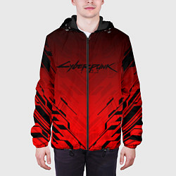 Куртка с капюшоном мужская Cyberpunk 2077: Red Techno, цвет: 3D-черный — фото 2
