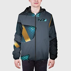 Куртка с капюшоном мужская Mass Effect N7, цвет: 3D-черный — фото 2