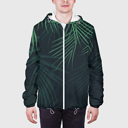 Куртка с капюшоном мужская Пальмовый узор, цвет: 3D-белый — фото 2