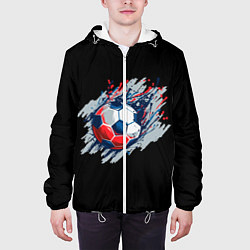 Куртка с капюшоном мужская Мяч, цвет: 3D-белый — фото 2