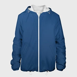 Куртка с капюшоном мужская 19-4052 Classic Blue, цвет: 3D-белый