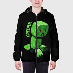 Куртка с капюшоном мужская MINECRAFT CREEPER, цвет: 3D-черный — фото 2
