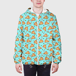 Куртка с капюшоном мужская Пицца, цвет: 3D-белый — фото 2