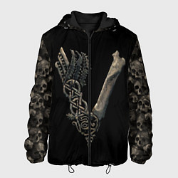 Куртка с капюшоном мужская Vikings bones logo, цвет: 3D-черный