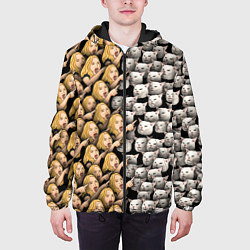 Куртка с капюшоном мужская Девушки орут на котиков, цвет: 3D-черный — фото 2