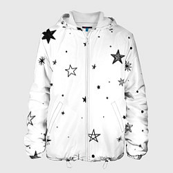 Куртка с капюшоном мужская Все звезды нашей вселенной, цвет: 3D-белый
