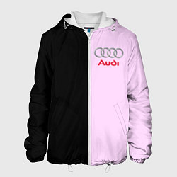 Куртка с капюшоном мужская AUDI, цвет: 3D-белый