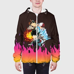 Куртка с капюшоном мужская MY HERO ACADEMIA разноцветное пламя, цвет: 3D-белый — фото 2