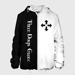 Куртка с капюшоном мужская Three Days Grace, цвет: 3D-белый
