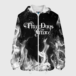Куртка с капюшоном мужская Three Days Grace, цвет: 3D-белый