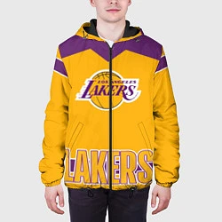 Куртка с капюшоном мужская Los Angeles Lakers, цвет: 3D-черный — фото 2