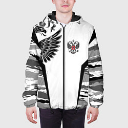 Куртка с капюшоном мужская Камуфляж Россия, цвет: 3D-черный — фото 2
