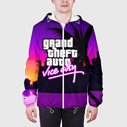 Куртка с капюшоном мужская GTA:VICE CITY, цвет: 3D-белый — фото 2