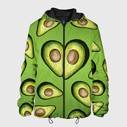Куртка с капюшоном мужская Люблю авокадо, цвет: 3D-черный