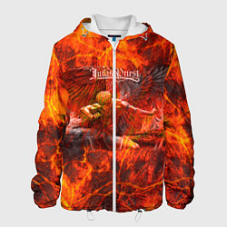Куртка с капюшоном мужская Judas Priest, цвет: 3D-белый