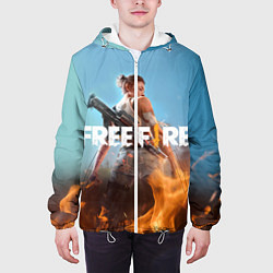 Куртка с капюшоном мужская Free fire, цвет: 3D-белый — фото 2