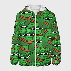 Куртка с капюшоном мужская Pepe The Frog, цвет: 3D-белый