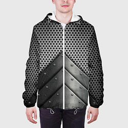 Куртка с капюшоном мужская Броня металлическая, цвет: 3D-белый — фото 2
