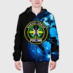 Куртка с капюшоном мужская Войска связи, цвет: 3D-черный — фото 2