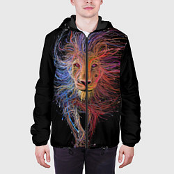 Куртка с капюшоном мужская Лев, цвет: 3D-черный — фото 2