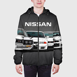 Куртка с капюшоном мужская NISSAN, цвет: 3D-черный — фото 2