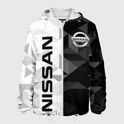 Куртка с капюшоном мужская NISSAN, цвет: 3D-белый