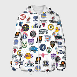 Куртка с капюшоном мужская NBA Pattern, цвет: 3D-белый