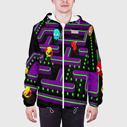 Куртка с капюшоном мужская PAC-MAN 3D, цвет: 3D-белый — фото 2