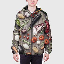 Куртка с капюшоном мужская Еда, цвет: 3D-черный — фото 2