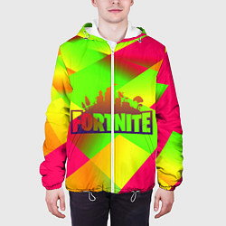 Куртка с капюшоном мужская Fortnite гамма абстракция, цвет: 3D-белый — фото 2
