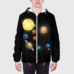 Куртка с капюшоном мужская Солнечная Система, цвет: 3D-белый — фото 2