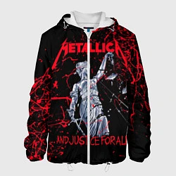 Куртка с капюшоном мужская Metallica, цвет: 3D-белый